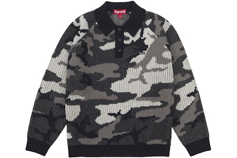 Camo Supreme Sweater Grey Supreme Small Box Polo Sweater (FW25