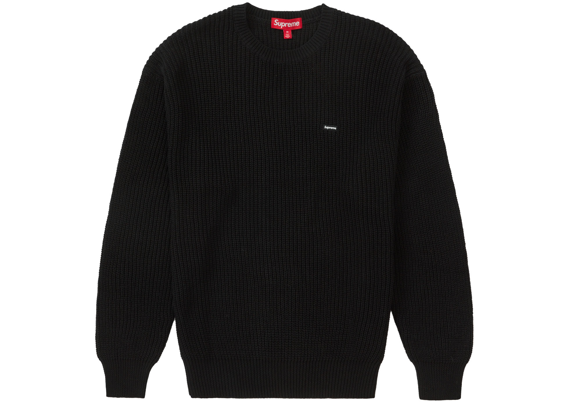 Supreme Small Box Ribbed Sweater Black Men's - FW23 - US