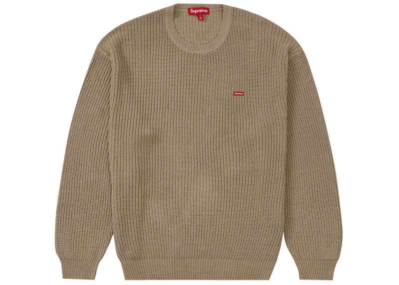 Supreme Small Box Ribbed Sweater Tan Men's - FW23 - US