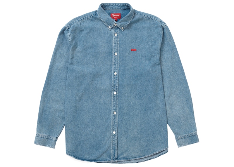 supreme Small Box Shirt Washed Blueファッション