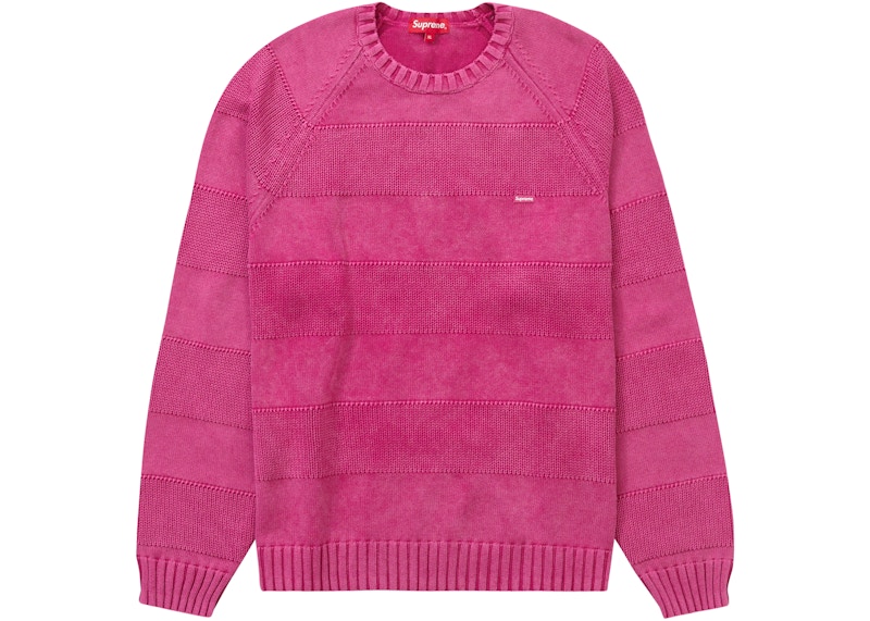 Supreme Small Box Stripe Sweater Fuchsia Men's - SS23 - GB