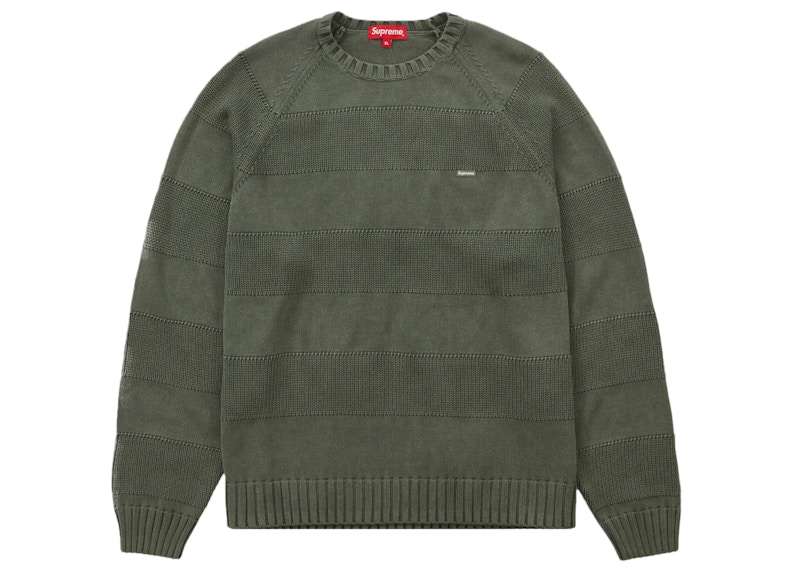 Supreme Small Box Stripe Sweater Light Olive