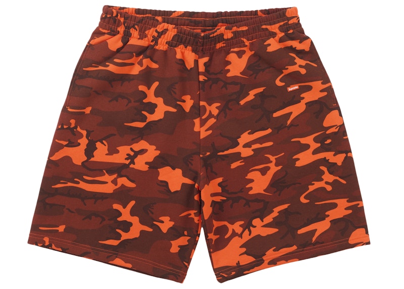 Supreme Small Box Sweatshort (SS25) Bright Orange Camo Men's Supreme Small Box Sweatshort (SS25) Bright Orange Camo Men's