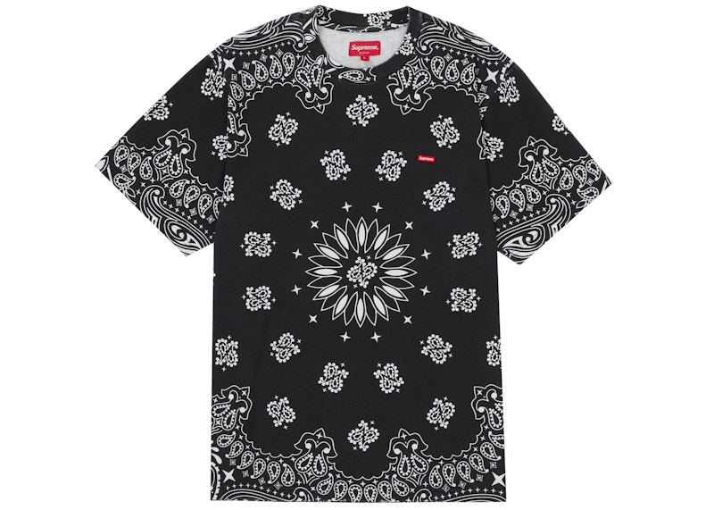 Supreme Small Box Tee Black Bandana Men's - SS21 - US