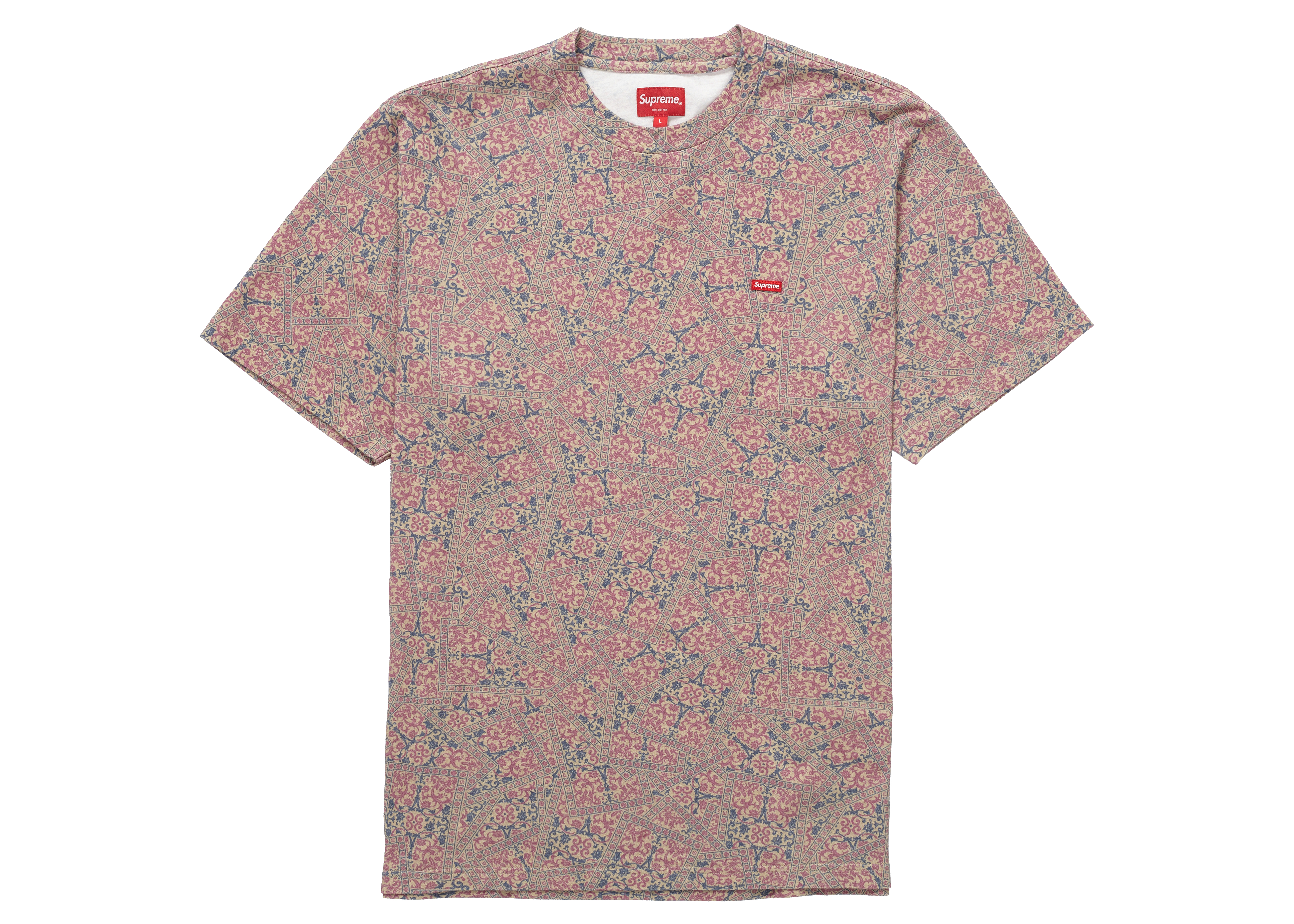 Supreme Small Box Tee Khaki Floral CardsTシャツ/カットソー(半袖/袖なし)