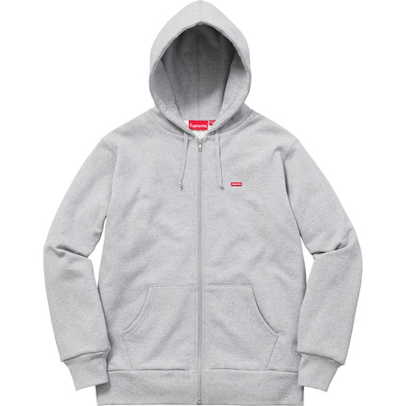 Supreme Small Box Thermal Zip Up Hoodie Heather Grey Herren - FW16