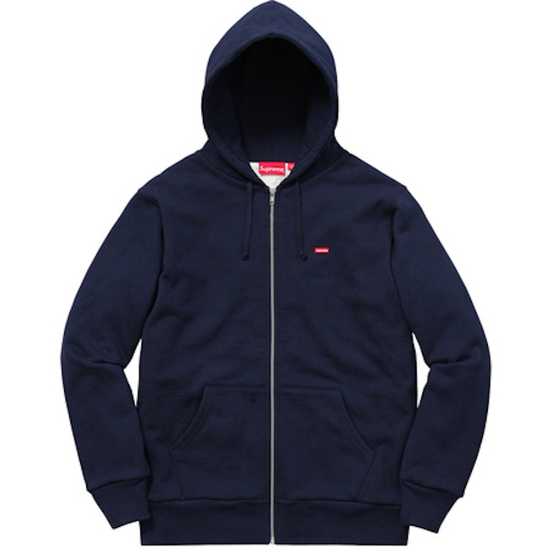 Supreme Small Box Thermal Zip Up Hoodie Navy Men's - FW16 - US