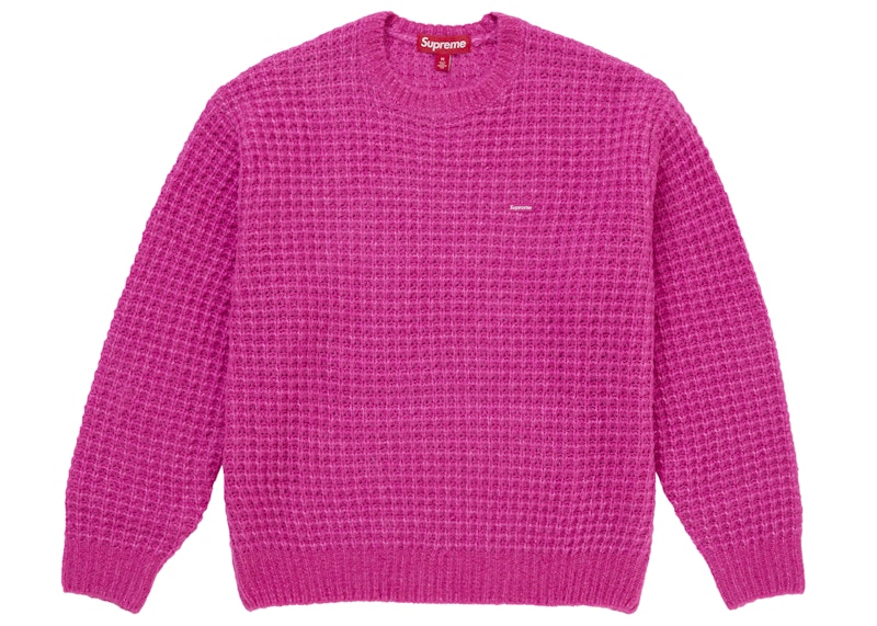 Supreme Small Box Waffle Sweater Pink Men's - FW25 - US