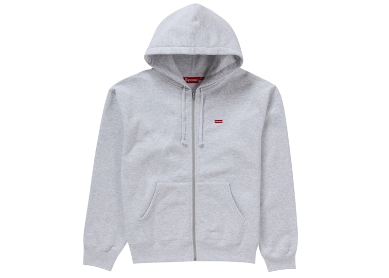 Supreme Small Box Zip Up Hooded Sweatshirt (FW24) Ash Grey Men's - FW24 - US