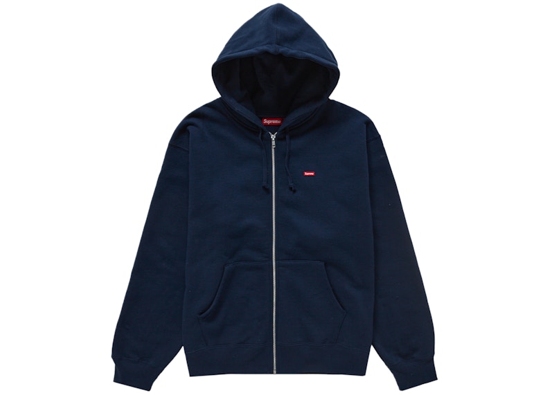 Supreme Small Box Zip Up Hooded Sweatshirt (FW24) Navy Men's - FW24 - US