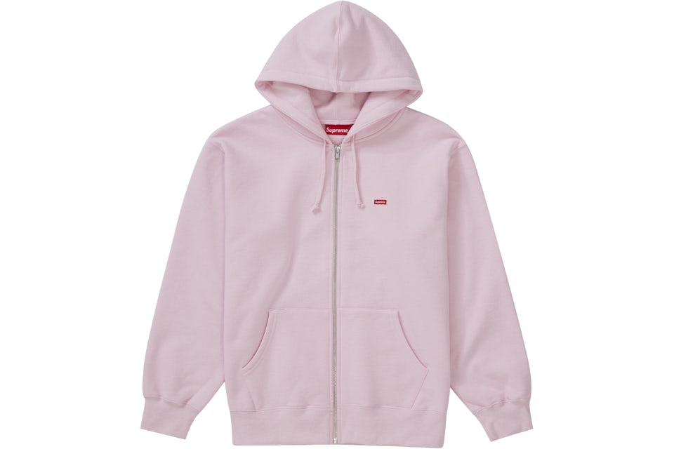 Supreme Small Box Zip Up Hooded Sweatshirt Light Pink Men's - SS21 - US
