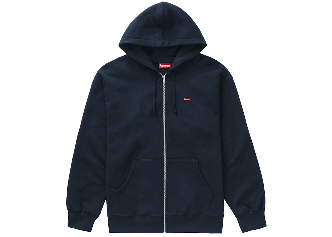 Pre-owned Supreme Small Box Zip Up Hooded Sweatshirt Navy