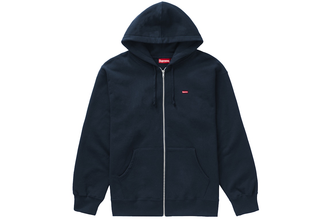 Click to view more detailed imagery on our partner's website Pre-owned Supreme Small Box Zip Up Hooded Sweatshirt Navy
