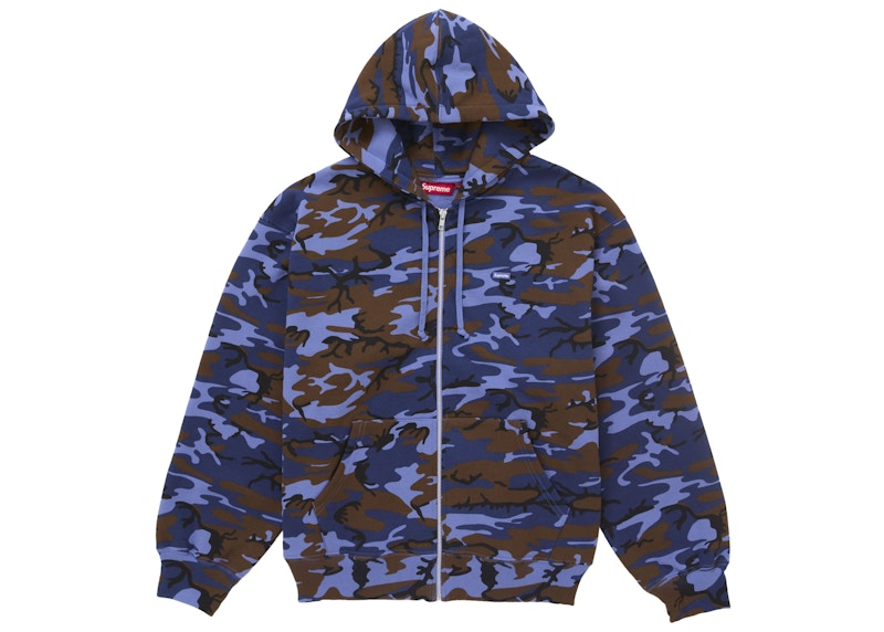 Supreme Small Box Zip Up Hooded Sweatshirt (SS25) Blue Camo Supreme Small Box Zip Up Hooded Sweatshirt (SS25) Blue Camo