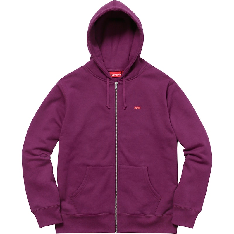 Supreme small box logo zip up hooded 2024 sweatshirt cardinal