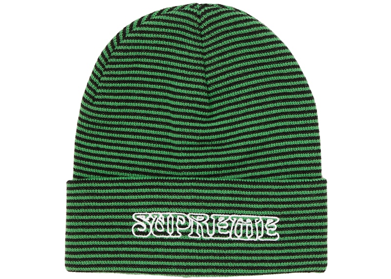 striped supreme beanie