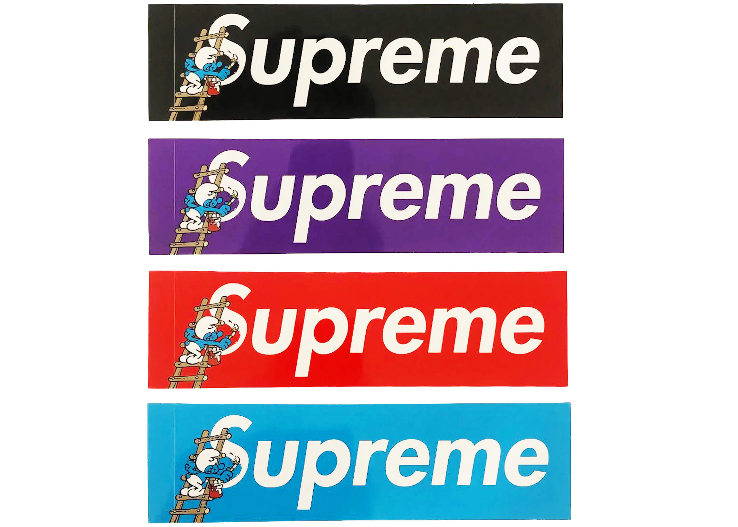 Supreme Smurfs Box Logo Sticker Set | designbyiconica.com