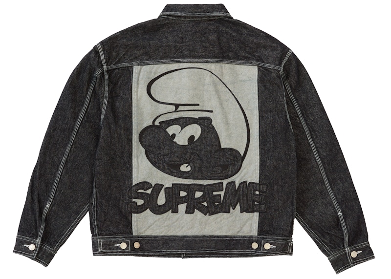 supreme Smurfs Denim Trucker Jacket 黒 M - Gジャン/デニムジャケット