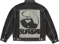 Supreme - Authenticated Jacket - Denim - Jeans Black Abstract for Men, Very Good Condition