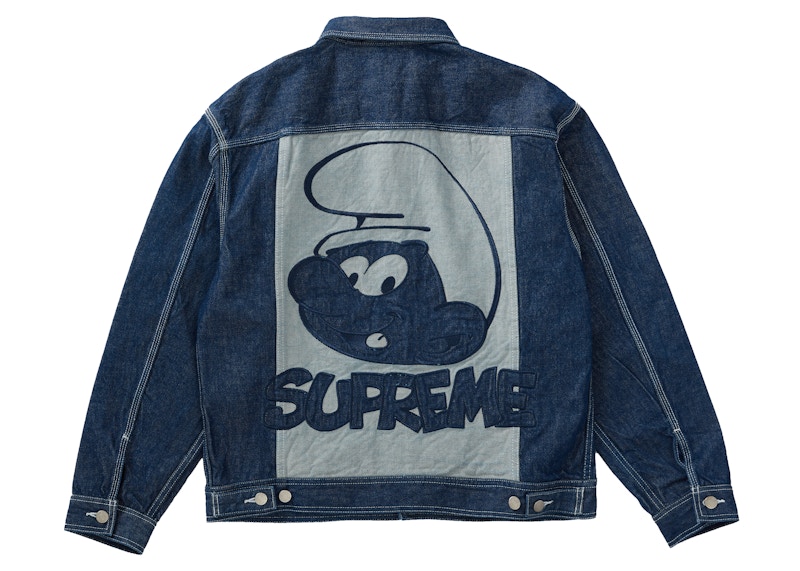 Supreme Frayed Logos Denim Trucker Jacket Blue Men's - SS21 - US