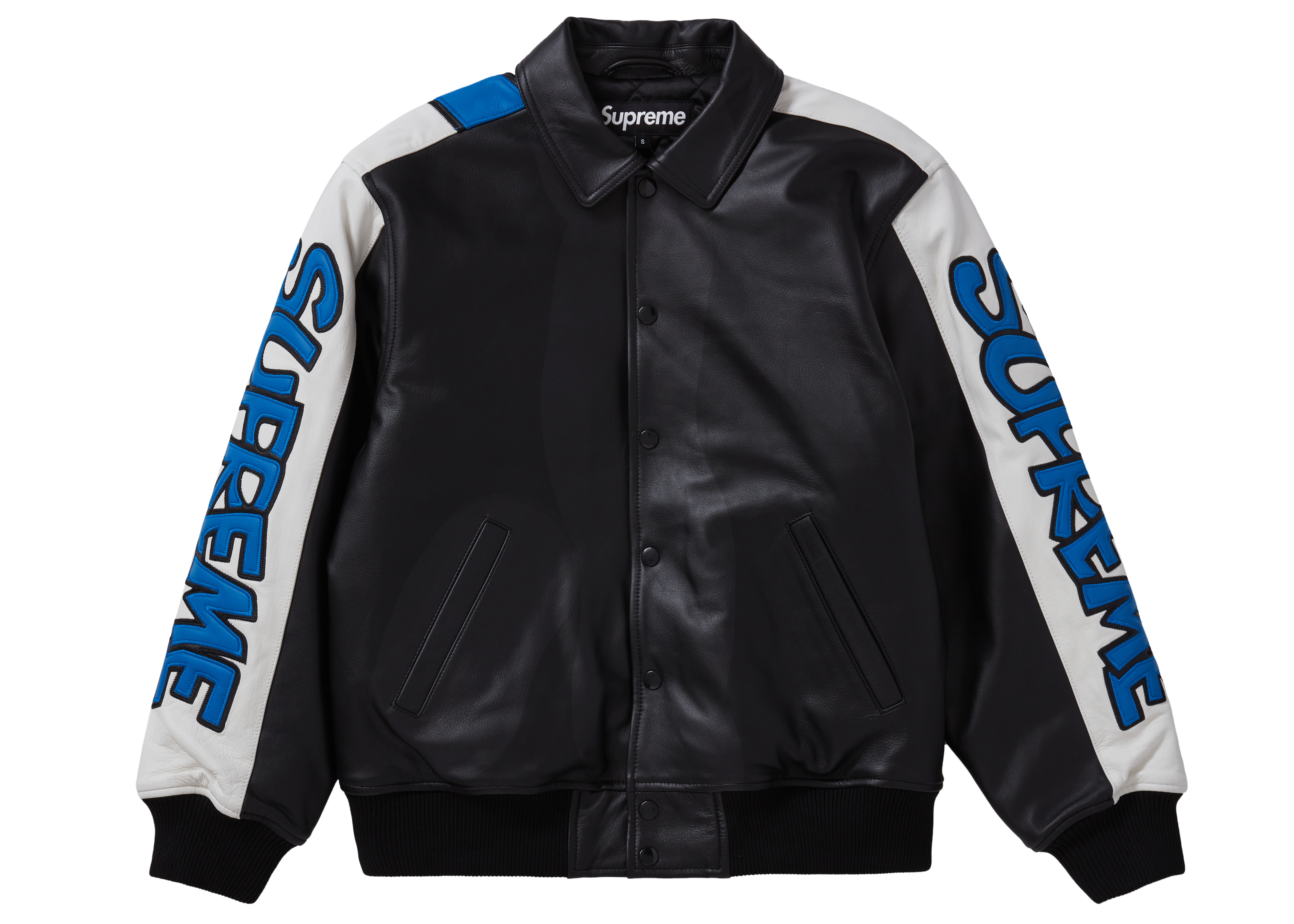 Supreme Smurfs Leather Varsity Jacket Black メンズ - FW20 - JP