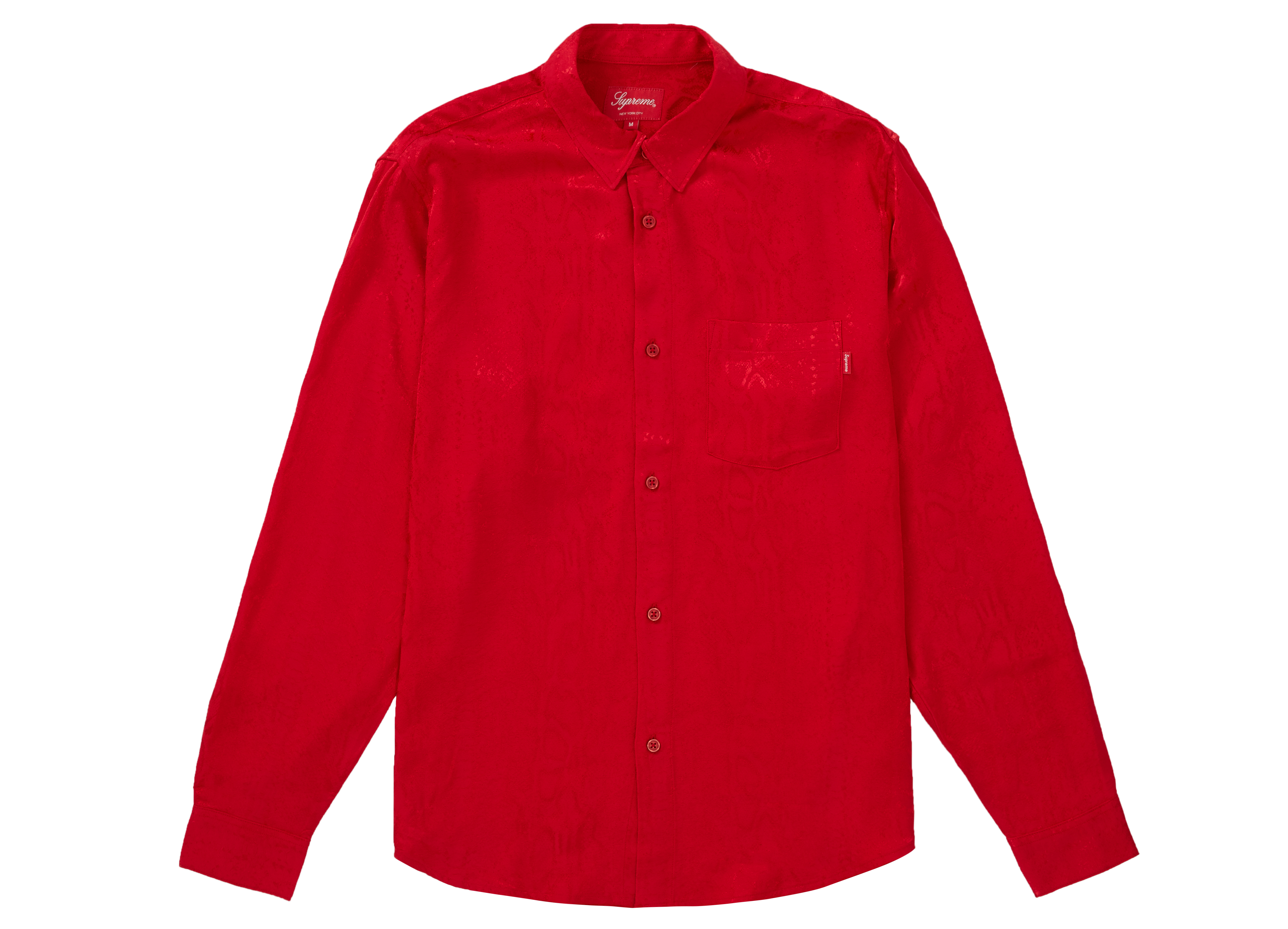 Supreme Snakeskin Jacquard Shirt Red メンズ - SS20 - JP