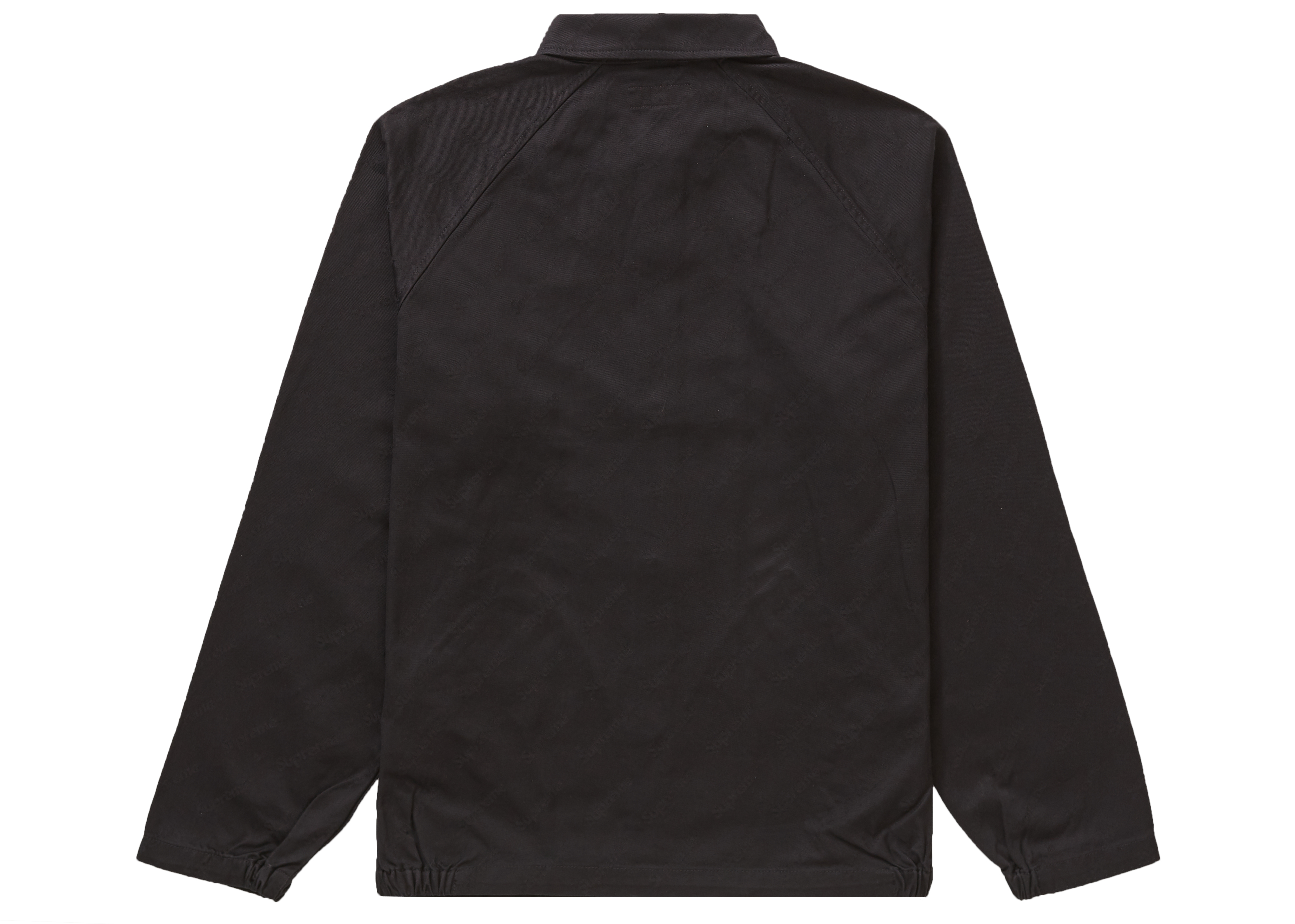 Supreme Snap Front Jacquard Logos Twill Jacket Black