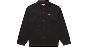 Supreme Snap Front Jacquard Logos Twill Jacket Black