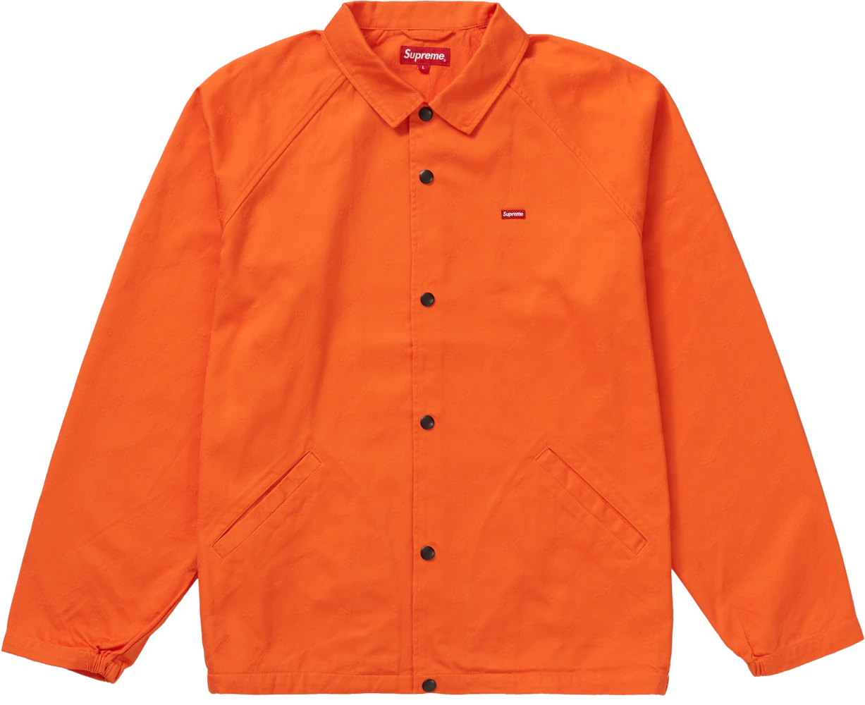 Supreme Snap Front Jacquard Logos Twill Jacket Orange Men's - FW19 - US