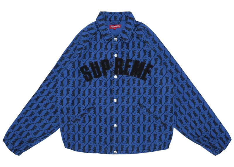 Supreme Snap Front Twill Jacket Blue - FW18 Men's - GB