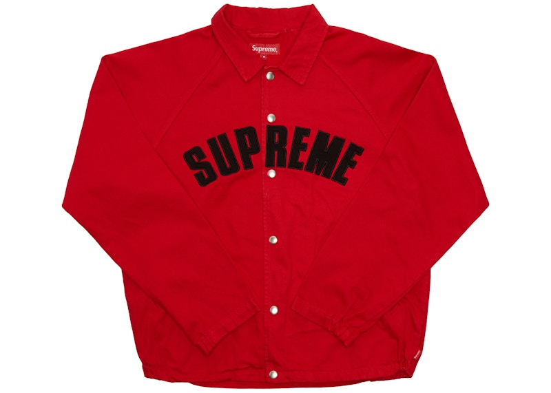 Supreme Snap Front Twill Jacket Red