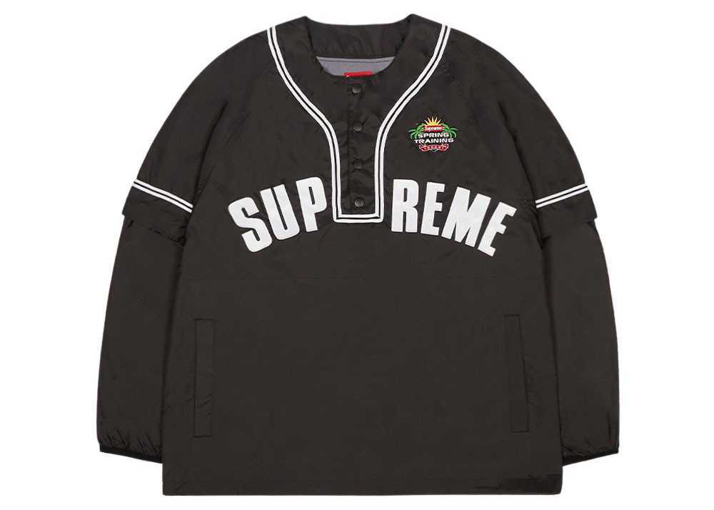 Supreme Snap-Off Sleeve L/S Baseball Top Black SS22 メンズ JP
