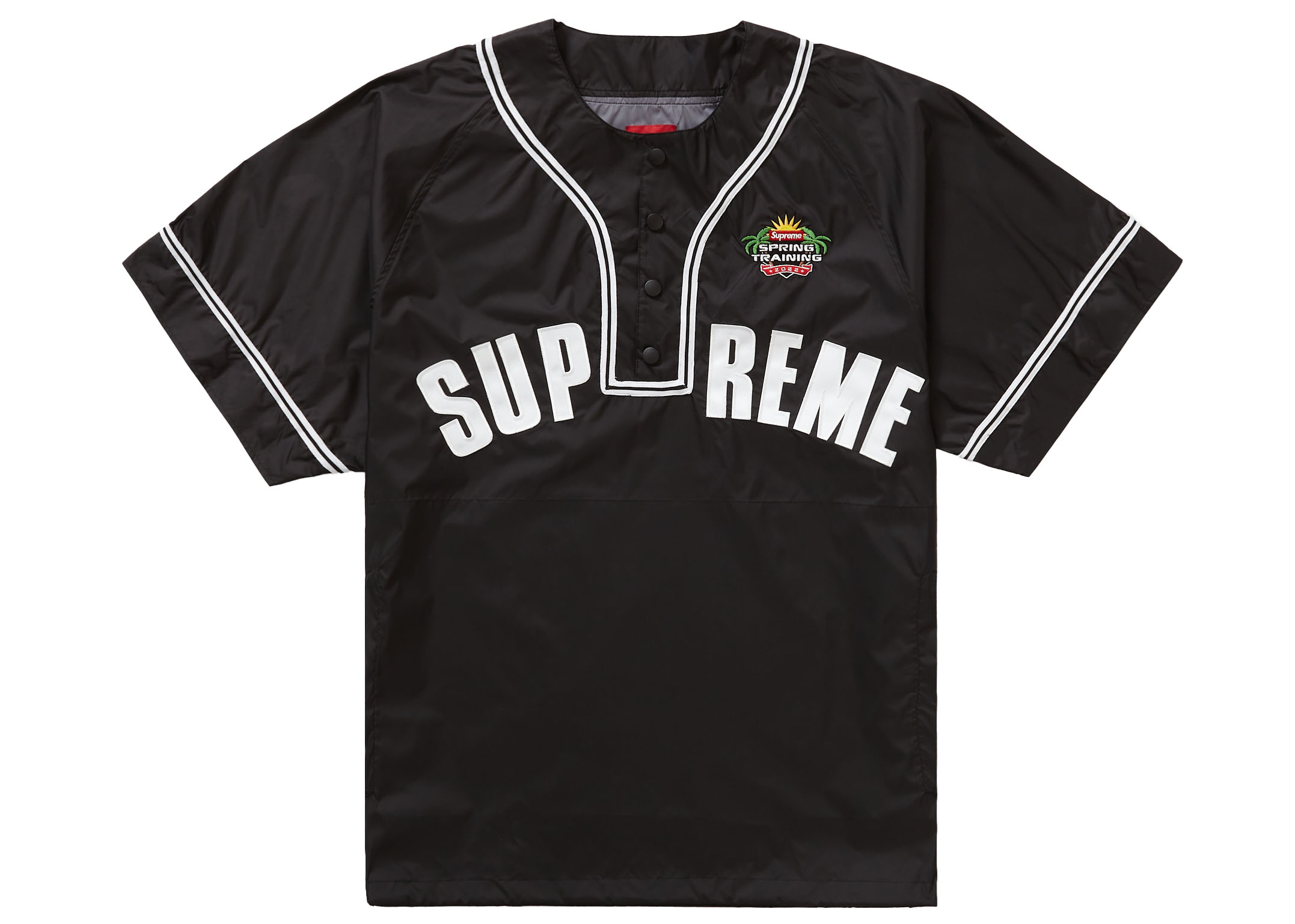 Supreme Snap-Off Sleeve L/S Baseball Top Black Men's - SS22 - US