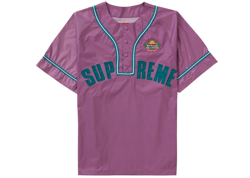 Supreme Snap-Off Sleeve L/S Baseball Top Purple Men's - SS22 - GB