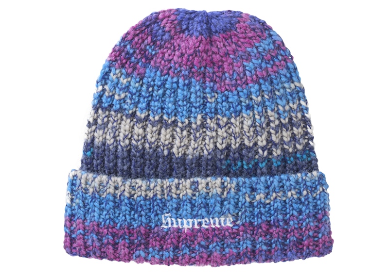 Supreme Space Dye Stripe Beanie Blue - FW24 - US