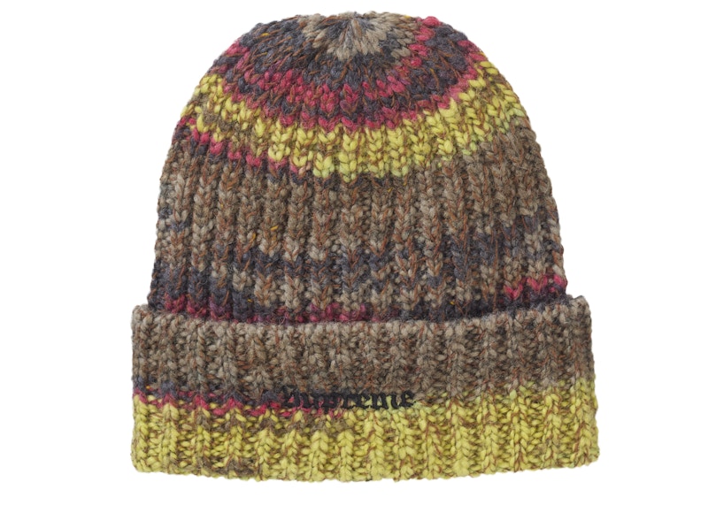 Supreme Space Dye Stripe Beanie Brown - FW24 - GB