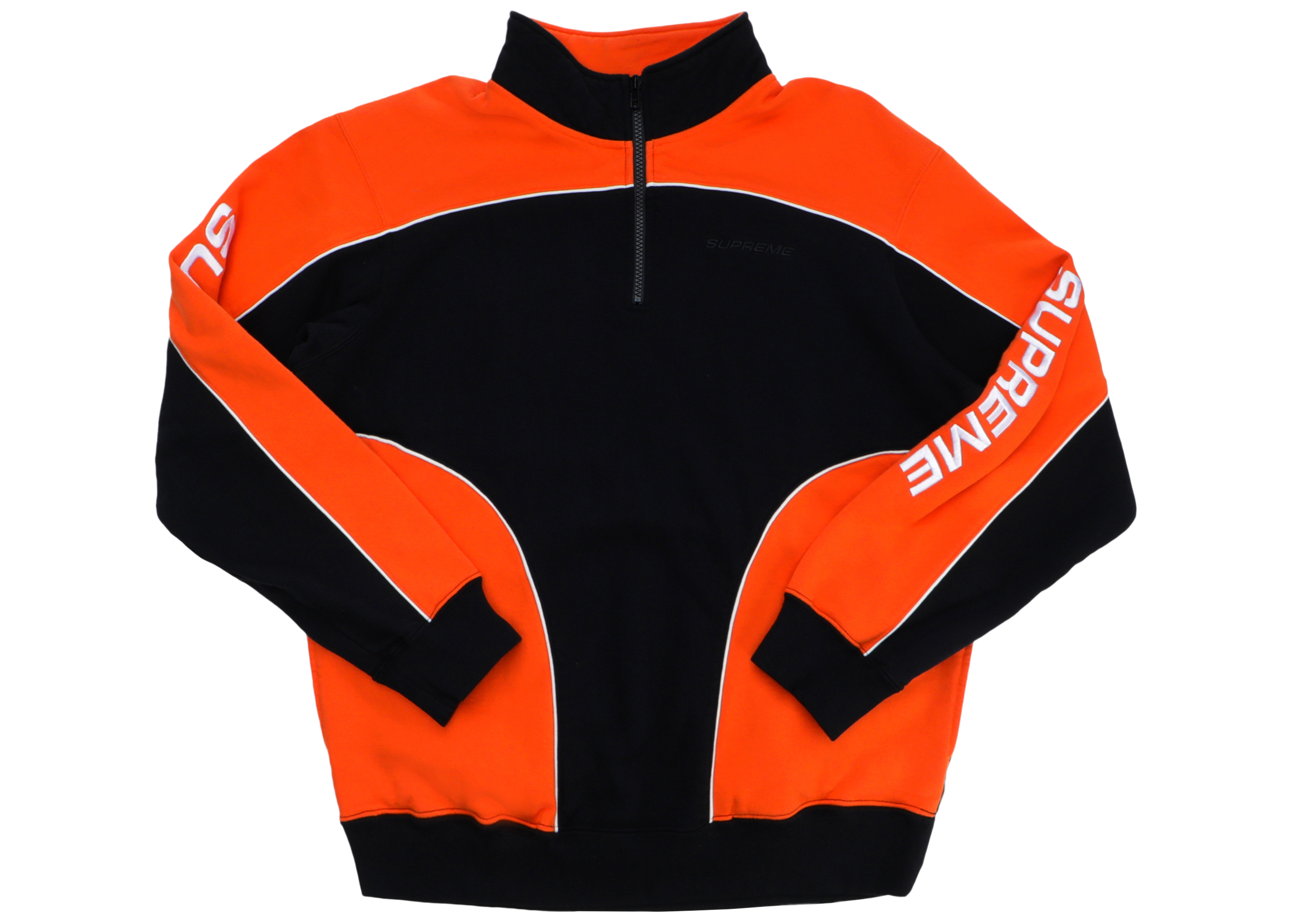 Supreme Speedway Half Zip Sweatshirt Black/Orange