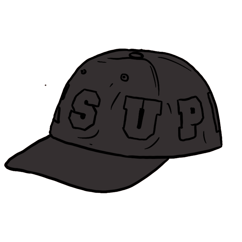 Supreme Deletreo 6 paneles Negro