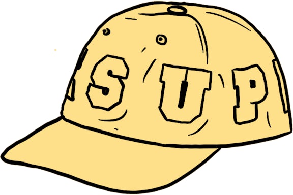 Supreme Spellout 6-Panel Light Yellow