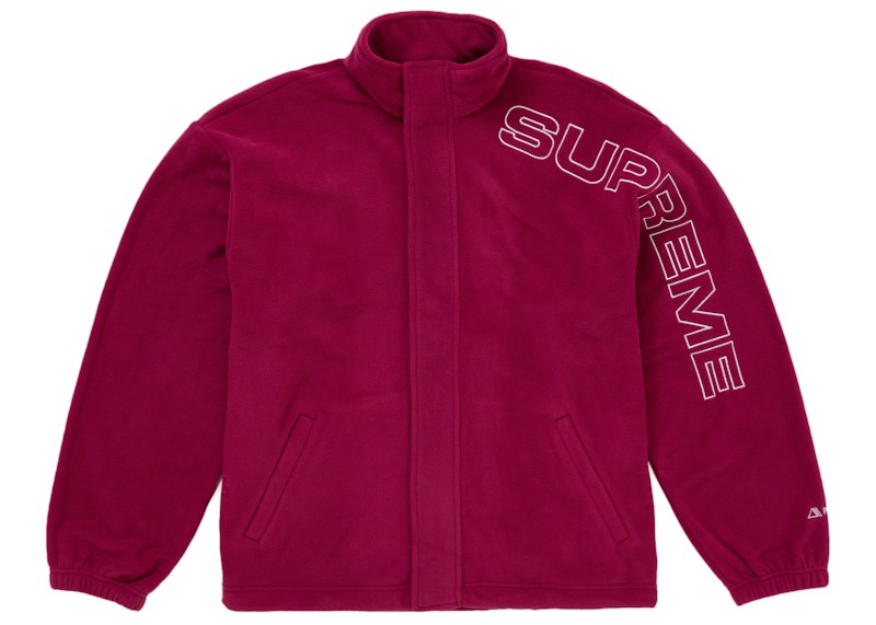 Supreme Spellout Embroidered Polartec Jacket Raspberry
