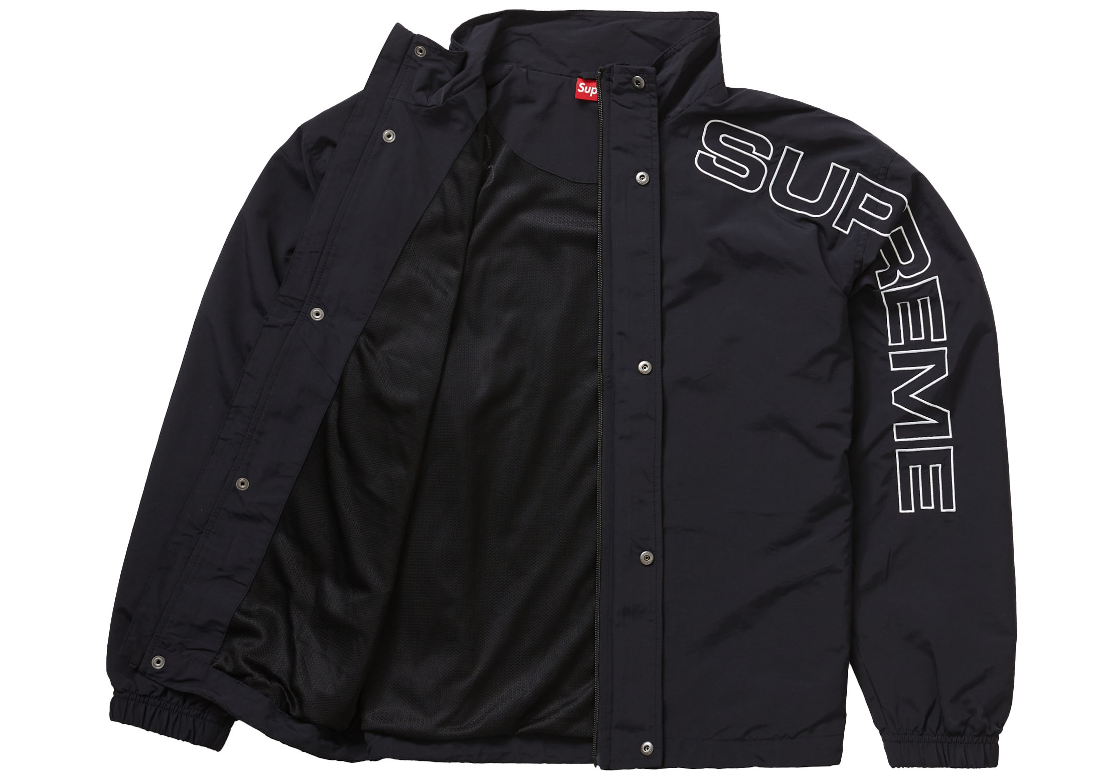 Supreme Spellout Embroidered Track Jacket Black Men's - FW23 - US