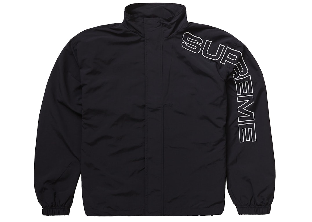 Pre-owned Supreme Spellout Embroidered Track Jacket Black