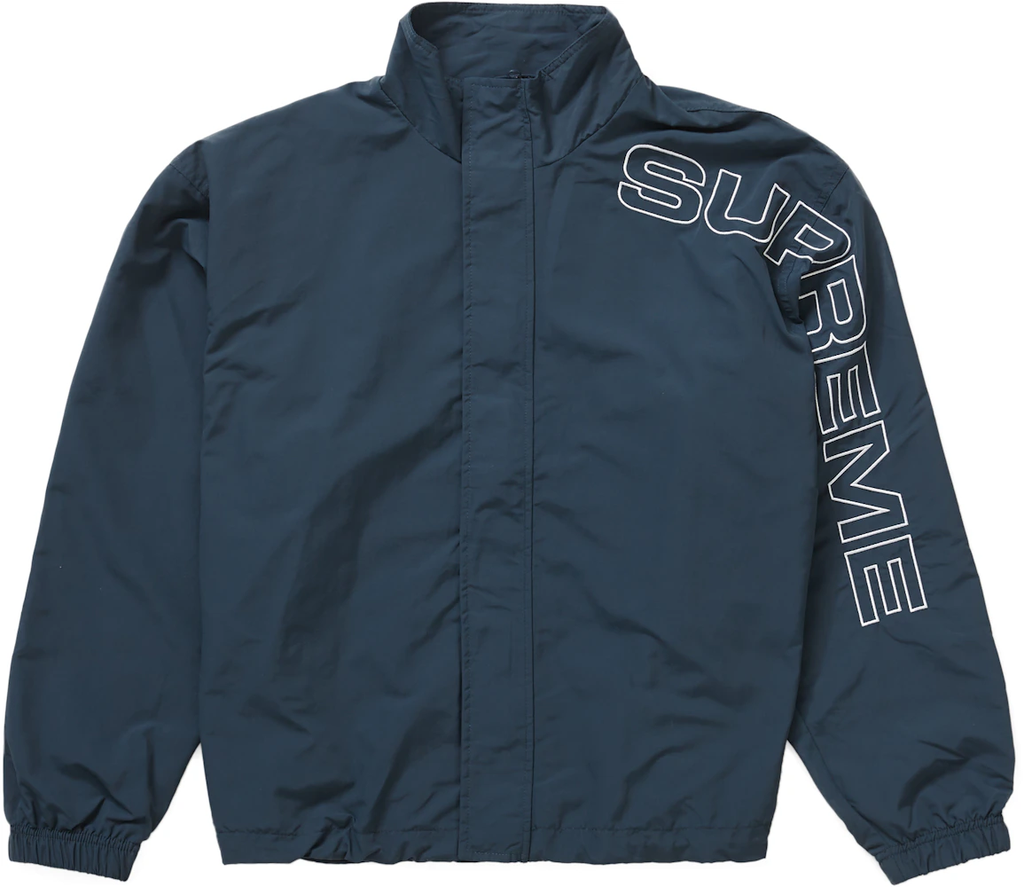 Supreme Spellout Embroidered Track Jacket Dark Blue Men's - FW23 - US
