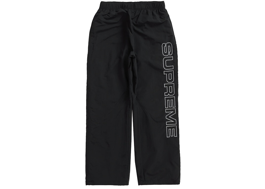 Pre-owned Supreme Spellout Embroidered Track Pant Black