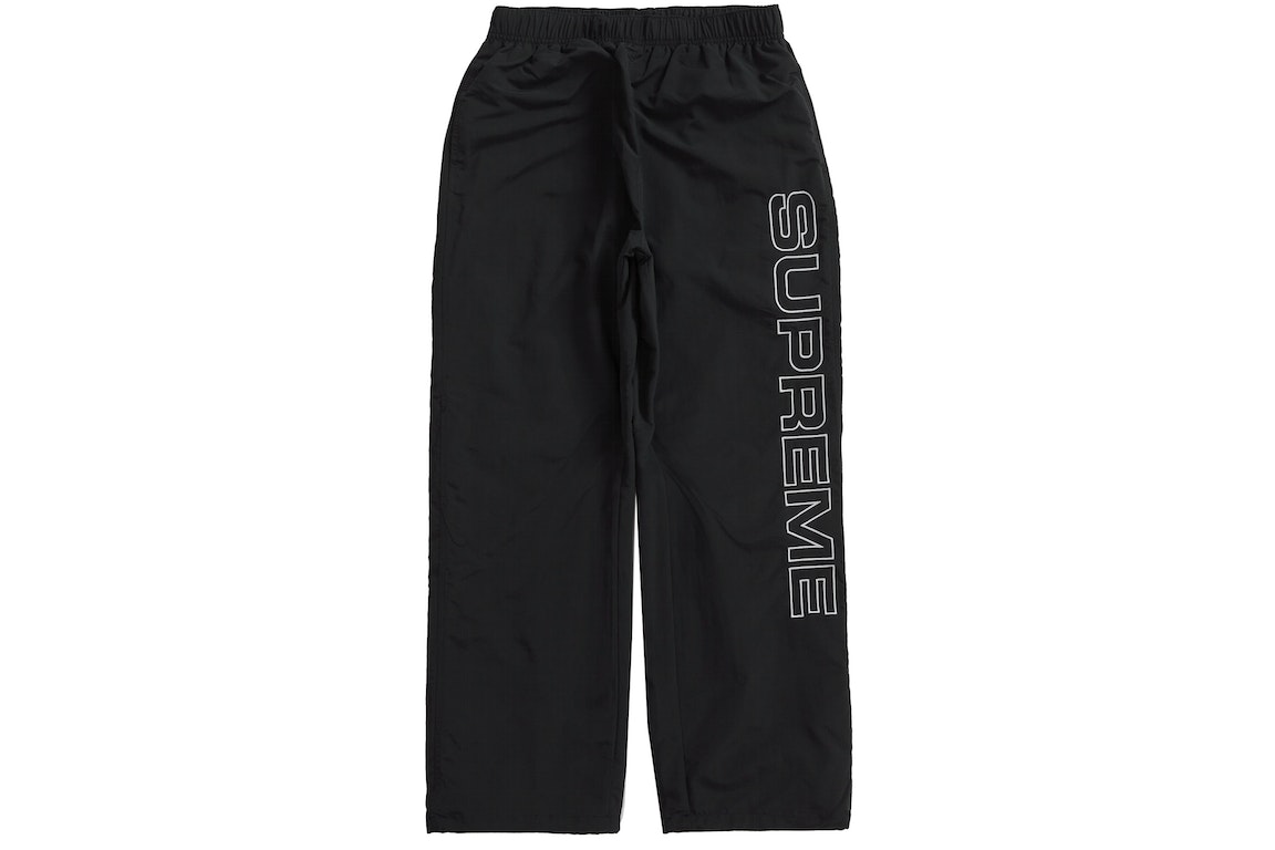 Pre-owned Supreme Spellout Embroidered Track Pant Black