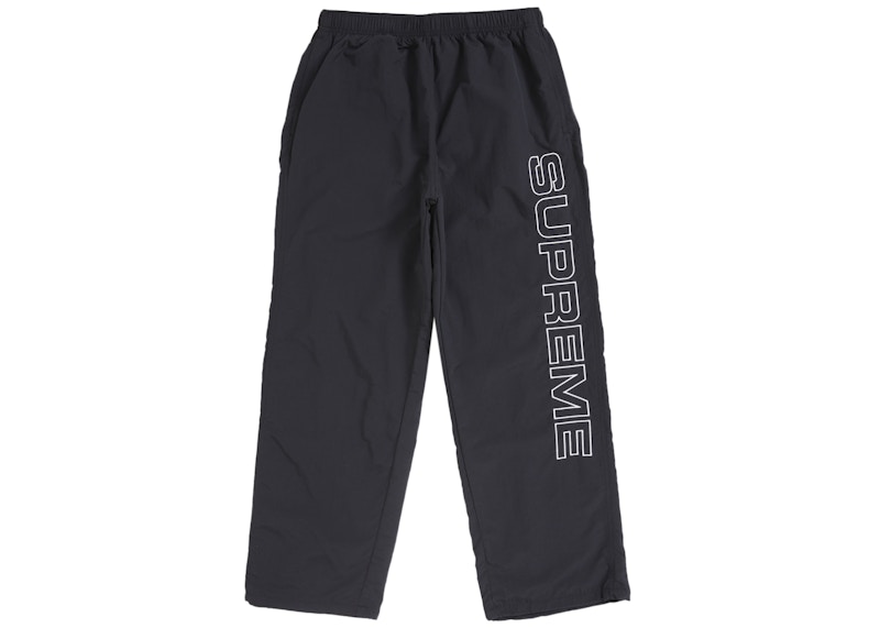 Pre-owned Supreme Men's  Spellout Embroidered Track Pant (fw24) In Black