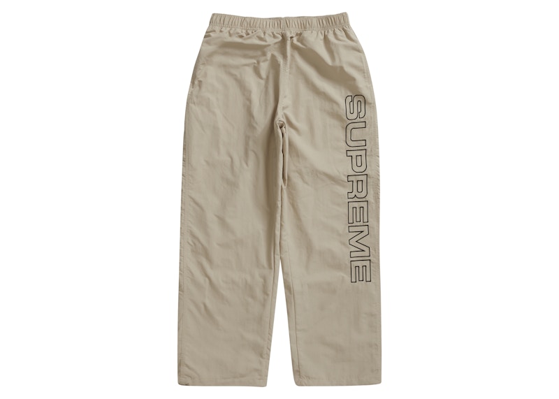 Supreme Spellout Embroidered Track Pant Sand Men's - FW23 - GB