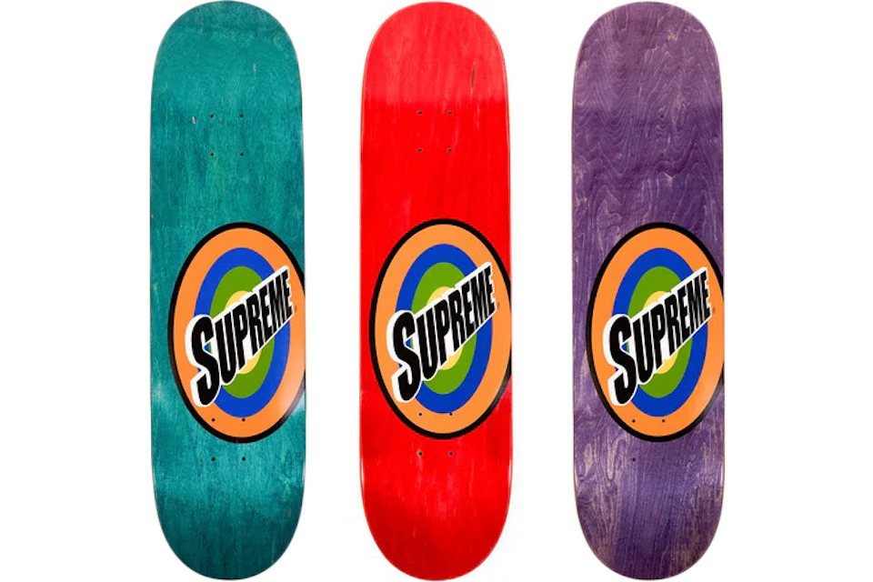 Supreme Spin Skateboard Deck Green/Purple/Red Set