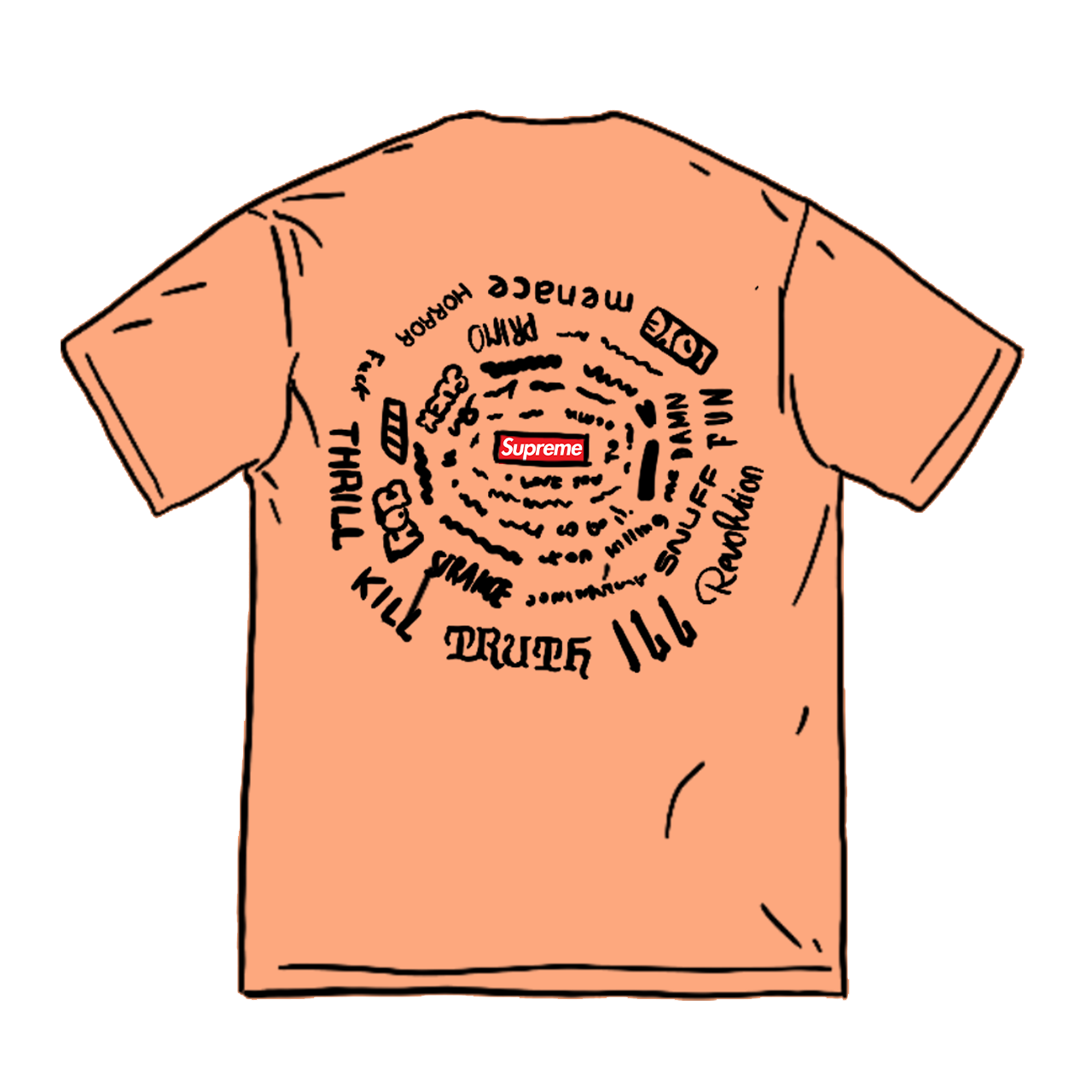 通販情報supreme スパイラル tee Tシャツ/カットソー(半袖/袖なし)