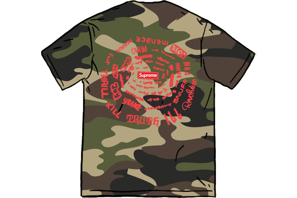 Supreme Spiral Tee Woodland Camo Men s SS21 GB